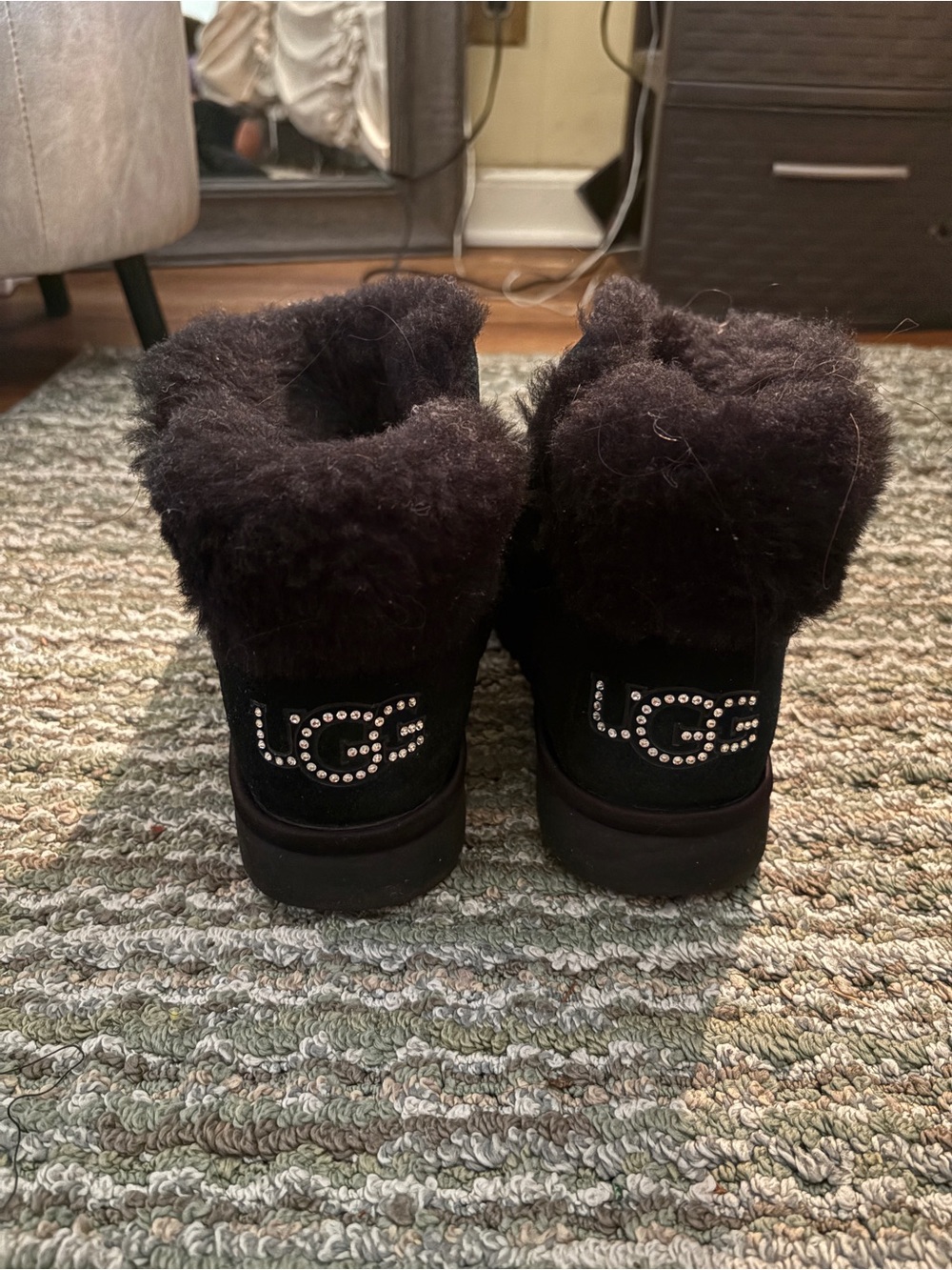 Ugg Classic Bling Mini Ankle Boots, Black- women’s